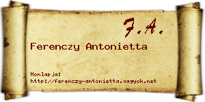 Ferenczy Antonietta névjegykártya